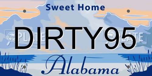 DIRTY95 Alabama License Plate