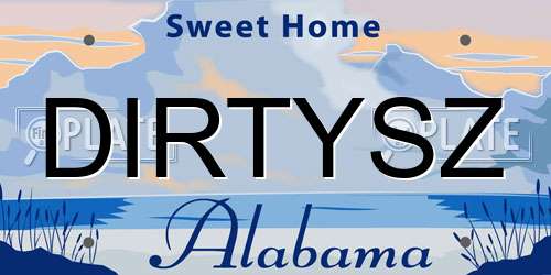 DIRTYSZ Alabama License Plate