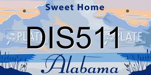 DIS511 Alabama License Plate