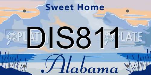DIS811 Alabama License Plate