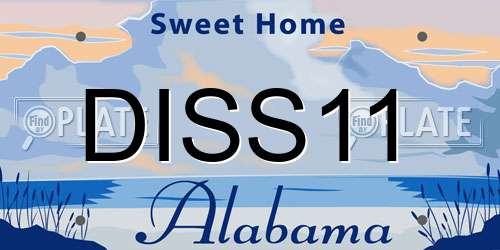 DISS11 Alabama License Plate