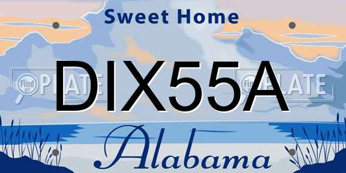DIX55A Alabama License Plate