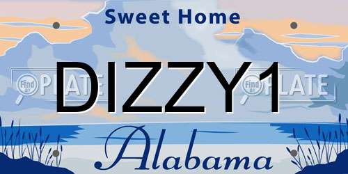 DIZZY1 Alabama License Plate