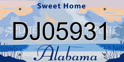 DJ05931 Alabama License Plate