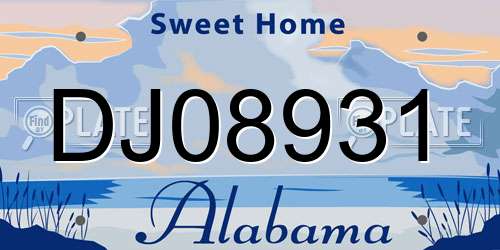 DJ08931 Alabama License Plate