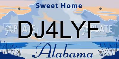 DJ4LYF Alabama License Plate
