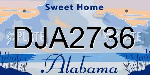 DJA2736 Alabama License Plate