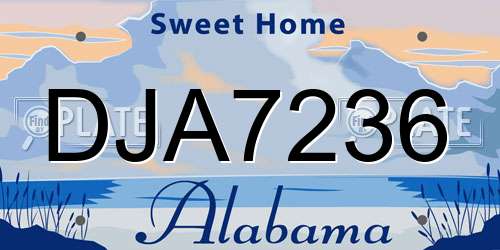 DJA7236 Alabama License Plate