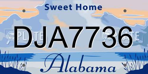 DJA7736 Alabama License Plate