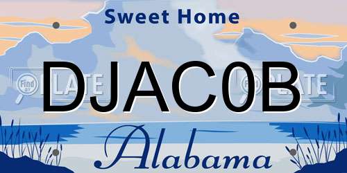 DJAC0B Alabama License Plate