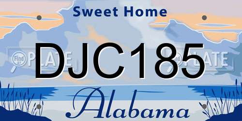DJC185 Alabama License Plate