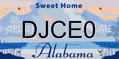 DJCE0 Alabama License Plate