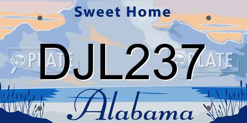 DJL237 Alabama License Plate