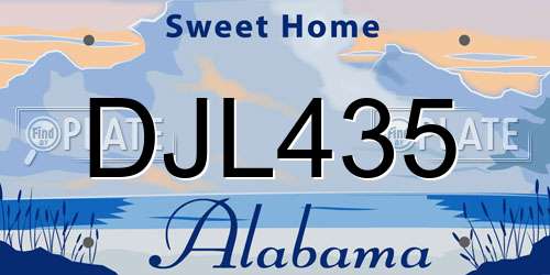 DJL435 Alabama License Plate