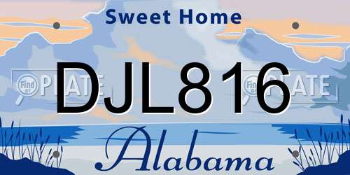 DJL816 Alabama License Plate