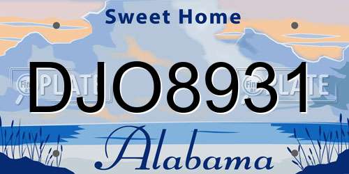 DJO8931 Alabama License Plate