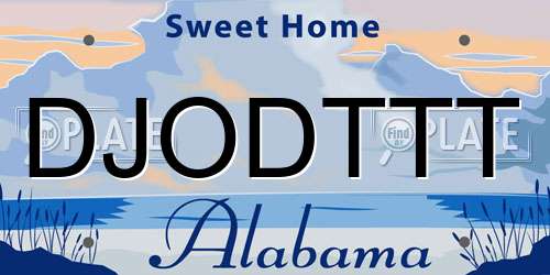DJODTTT Alabama License Plate