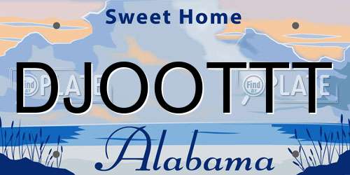 DJOOTTT Alabama License Plate