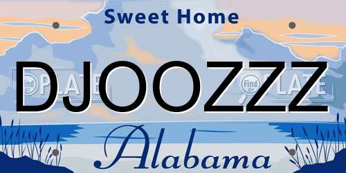 DJOOZZZ Alabama License Plate
