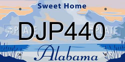 DJP440 Alabama License Plate