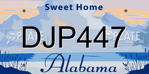 DJP447 Alabama License Plate