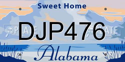 DJP476 Alabama License Plate