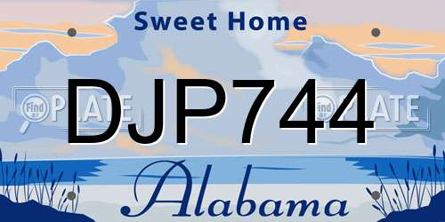 DJP744 Alabama License Plate