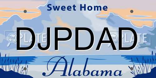 DJPDAD Alabama License Plate