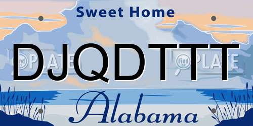 DJQDTTT Alabama License Plate