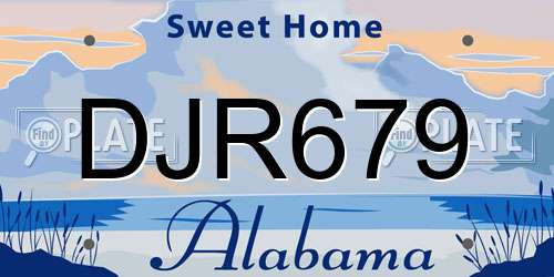 DJR679 Alabama License Plate