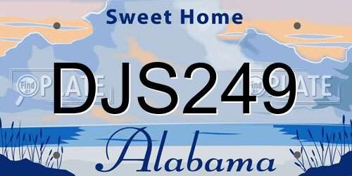 DJS249 Alabama License Plate