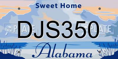 DJS350 Alabama License Plate