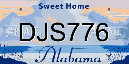 DJS776 Alabama License Plate