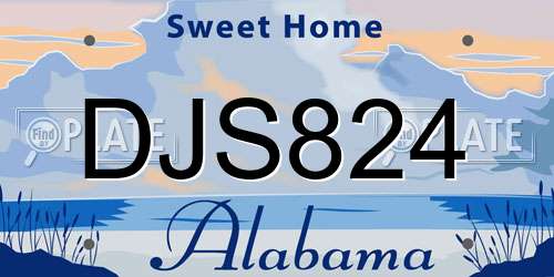 DJS824 Alabama License Plate