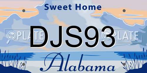 DJS93 Alabama License Plate