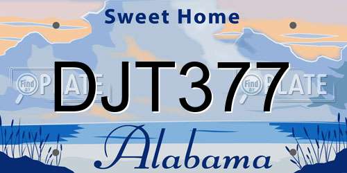 DJT377 Alabama License Plate