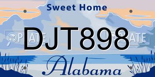 DJT898 Alabama License Plate