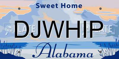 DJWHIP Alabama License Plate