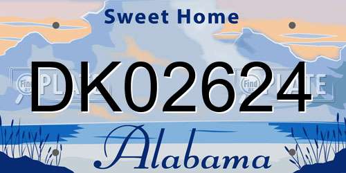 DK02624 Alabama License Plate