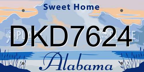 DKD7624 Alabama License Plate