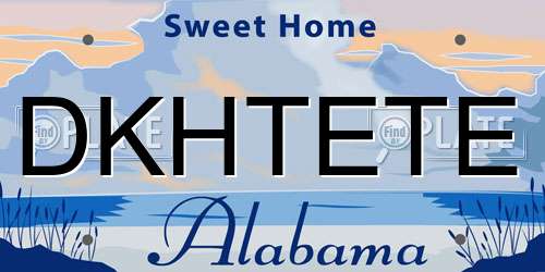 DKHTETE Alabama License Plate