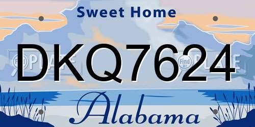 DKQ7624 Alabama License Plate