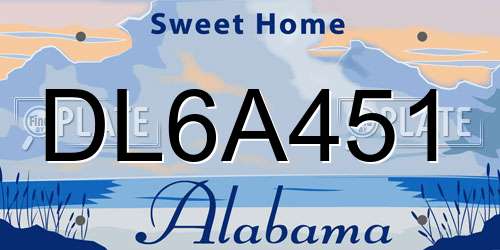 DL6A451 Alabama License Plate