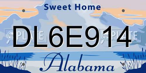 DL6E914 Alabama License Plate