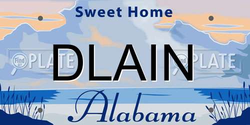 DLAIN Alabama License Plate