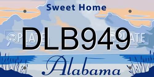 DLB949 Alabama License Plate