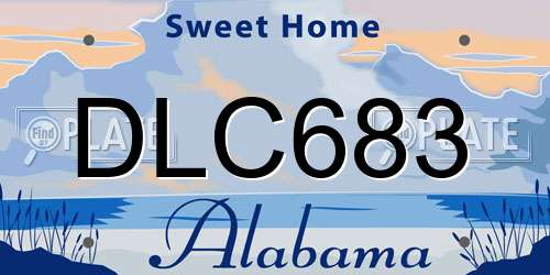 DLC683 Alabama License Plate
