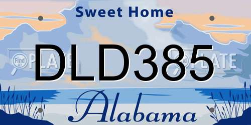 DLD385 Alabama License Plate