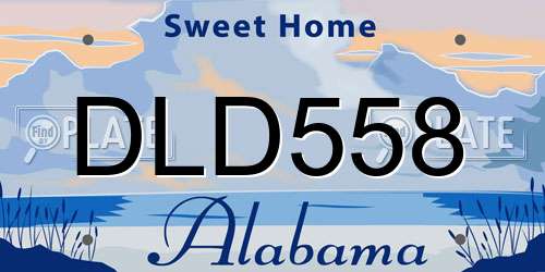 DLD558 Alabama License Plate