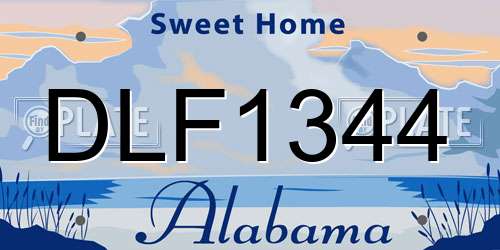 DLF1344 Alabama License Plate